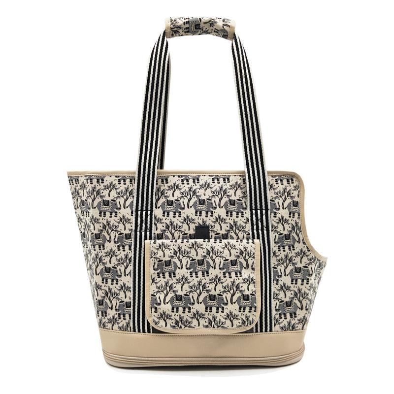 Portable Pet Travel Shoulder Bag With Breathable Mesh - Stylish And