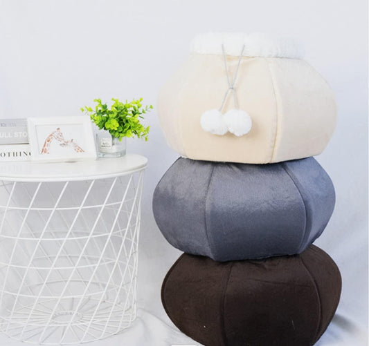 plush round soft cat bed