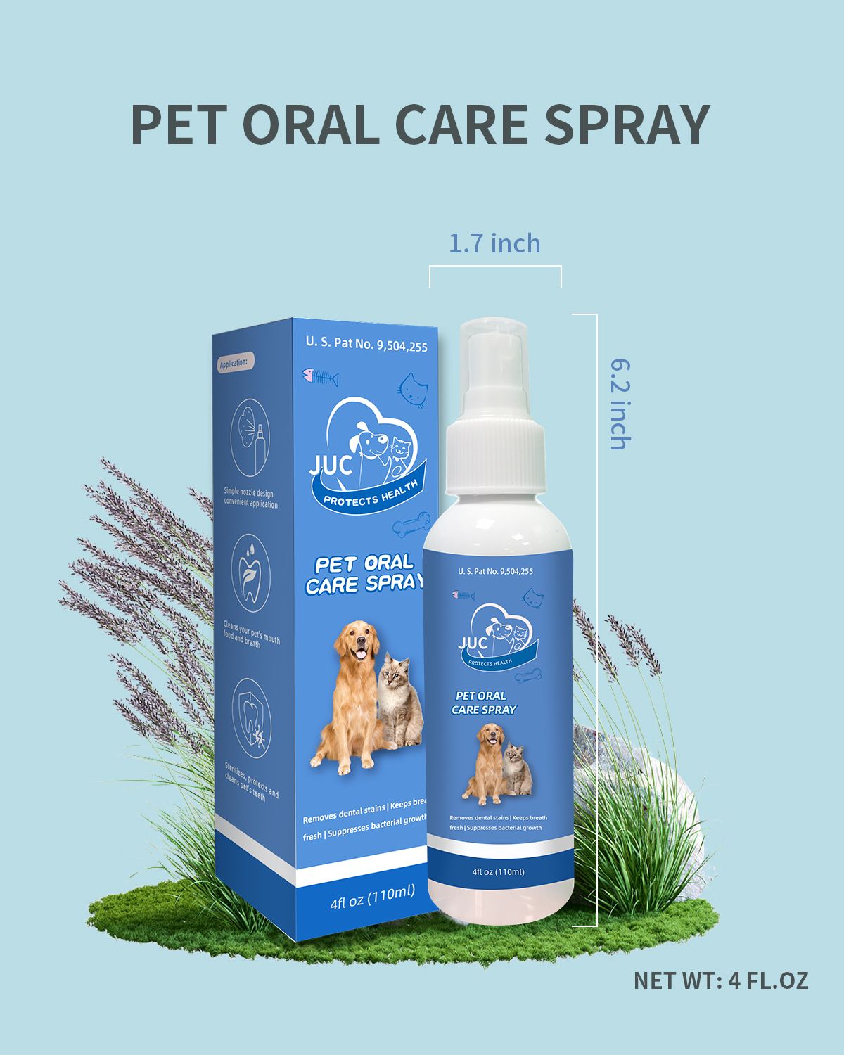 Dog Breath Freshener for Dogs & Cats Teeth Cleaning Spray Dog Bad