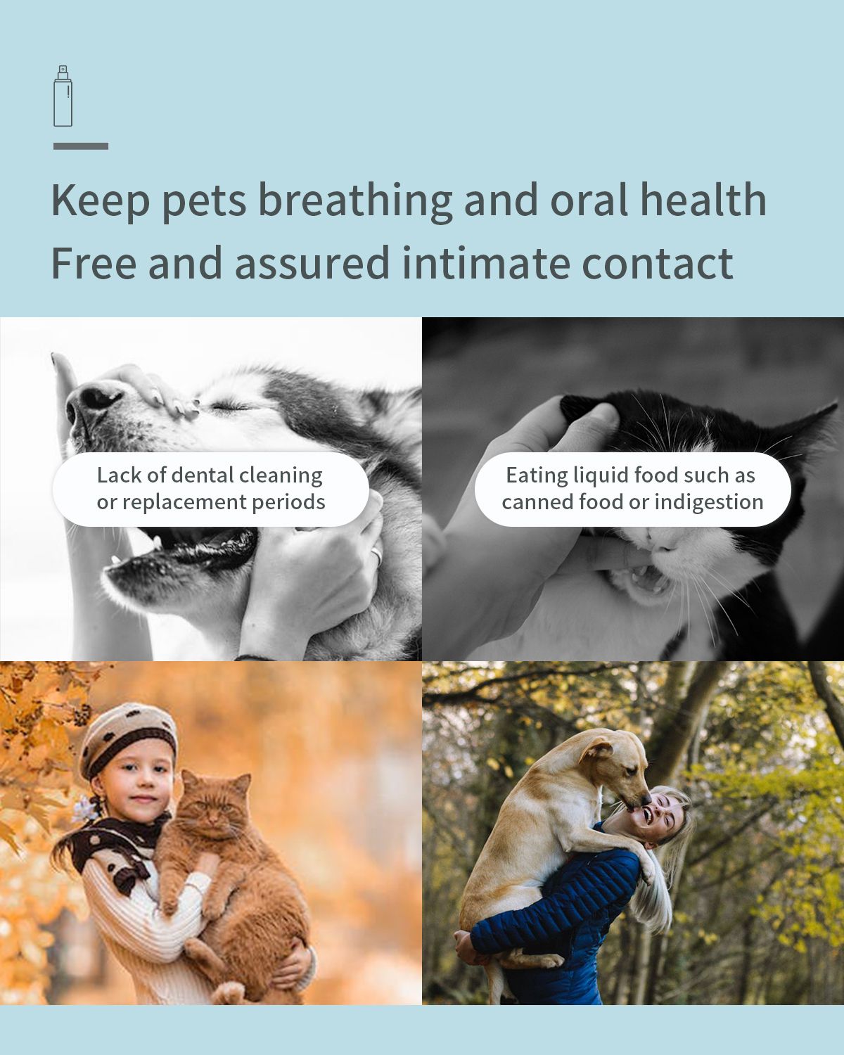 Dog Breath Freshener for Dogs & Cats Teeth Cleaning Spray Dog Bad