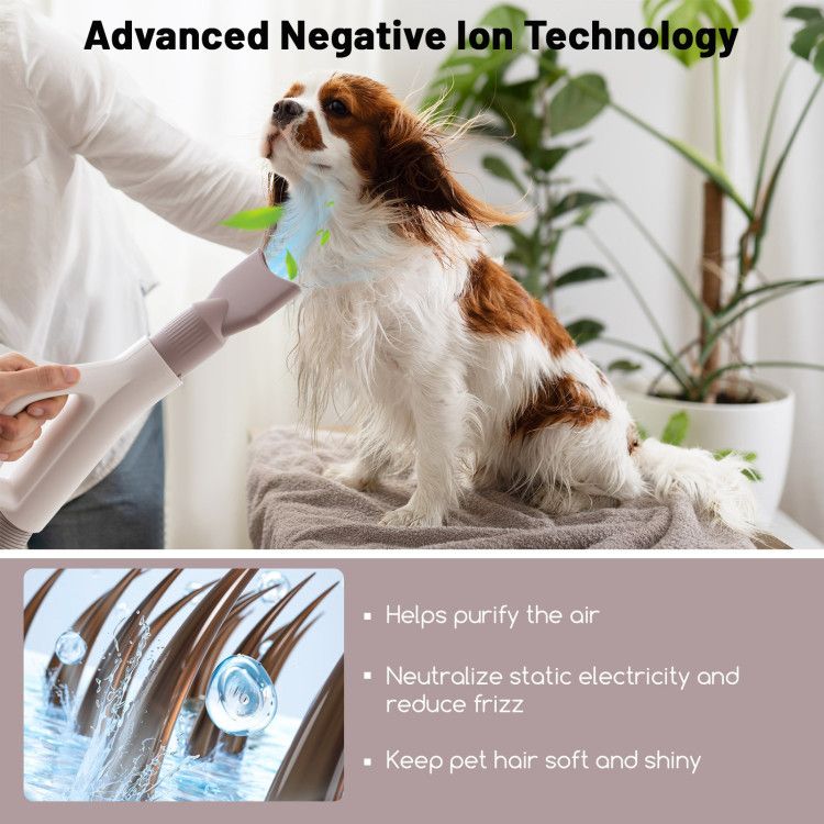 Dog Cat Hair Blower with Negative Ion Function and Adjustable