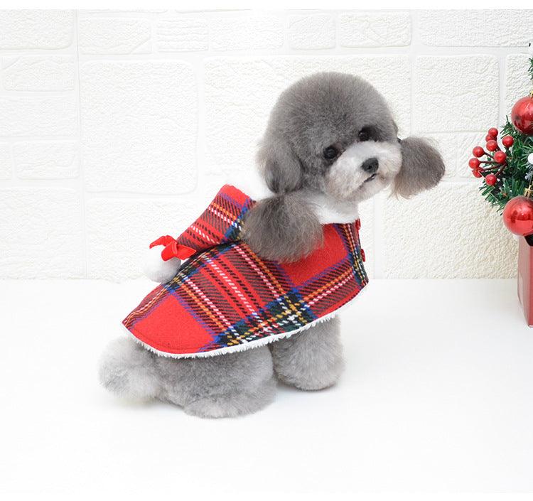 Festive Knitted Turtleneck Dog Sweater - Cozy Christmas Red Plaid Pet