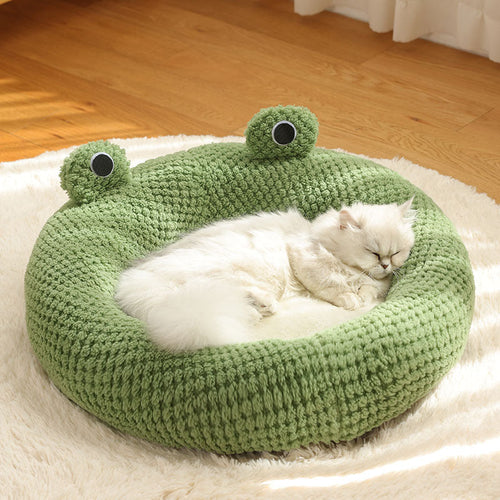 Pet Cat Dog Nest Little Frog Series Warm Plush Mat Autumn Winter Pet