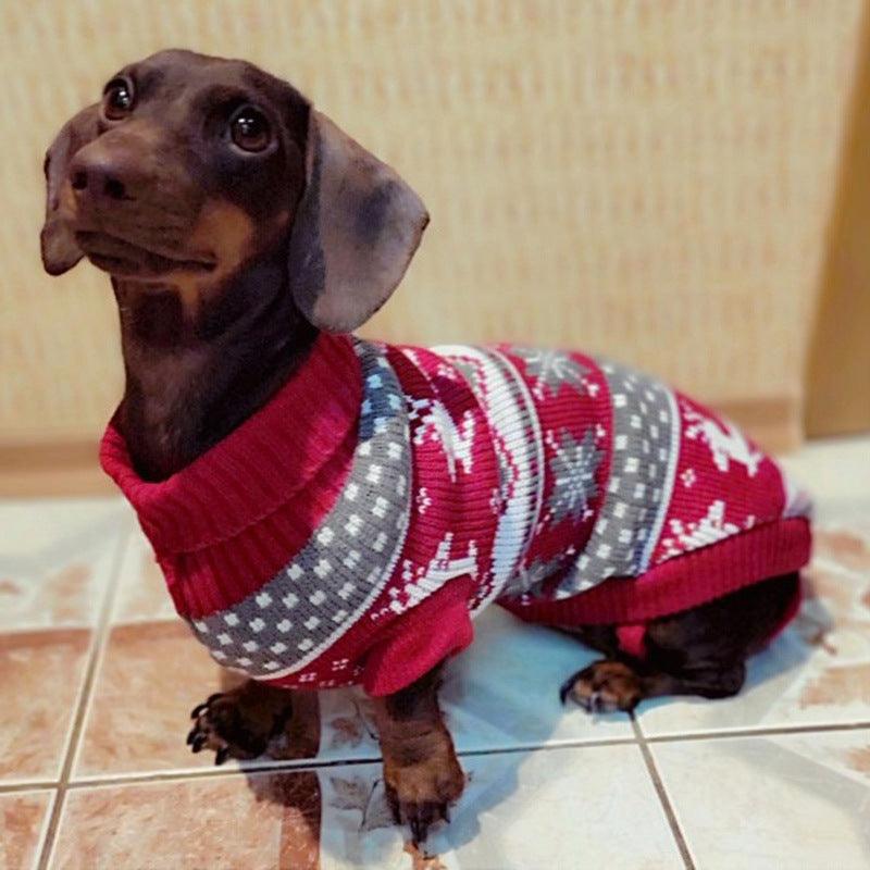 Festive Reindeer Print Christmas Dog Sweater