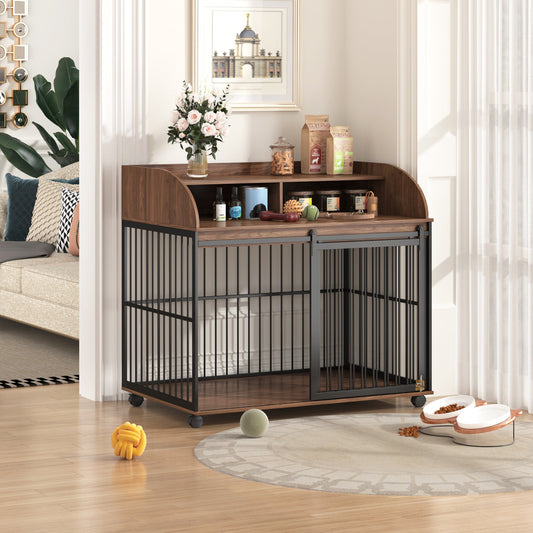 44'' heavy duty large dog crate furniture