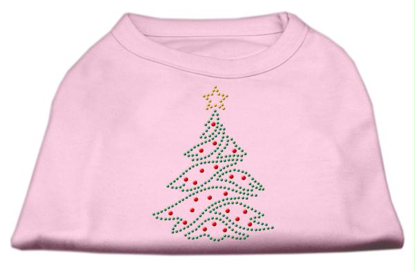 Christmas Tree Rhinestone Shirt Light Pink XS - 8