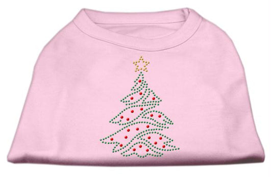 Christmas Tree Rhinestone Shirt Light Pink XS - 8