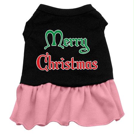 Mirage Pet Products 57-35 XLBKPK Merry Christmas Screen Print Dress Bl