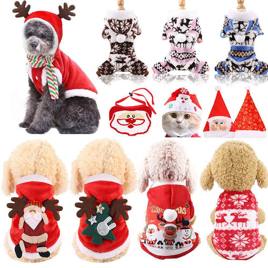 Dog Coat Christmas Dogs CAT Clothes Costume Santa Claus Costume for